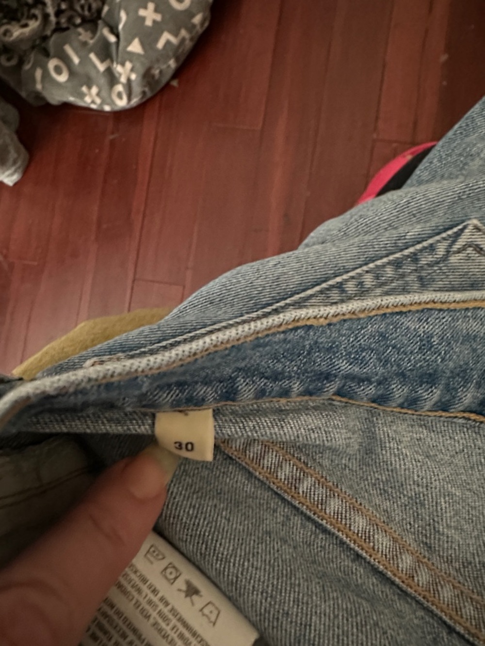 Citizens Of Humanity Distressed Denim Cropped Flare Jeans Pink Floral Side Trim - Picture 13 of 15